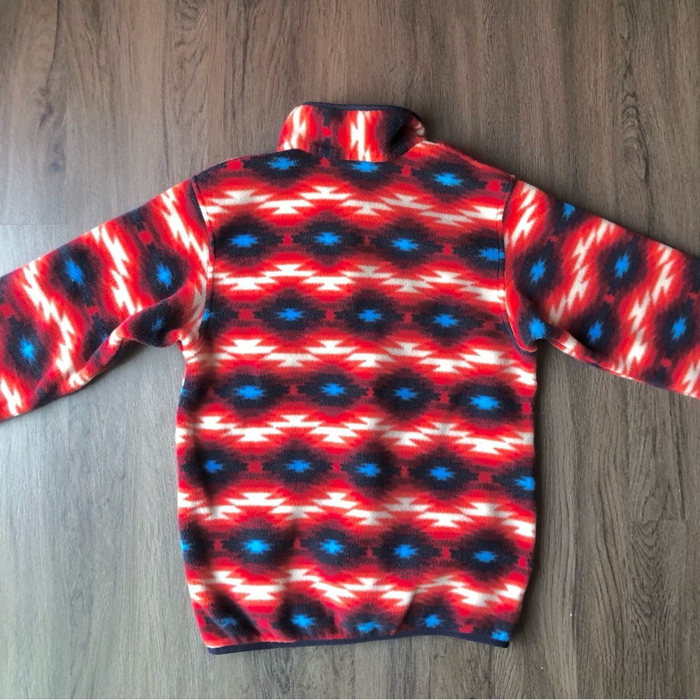Patagonia Fleece Pullover Women’s Small Red Synchilla Snap Wild Desert Aztec - Picture 3 of 7